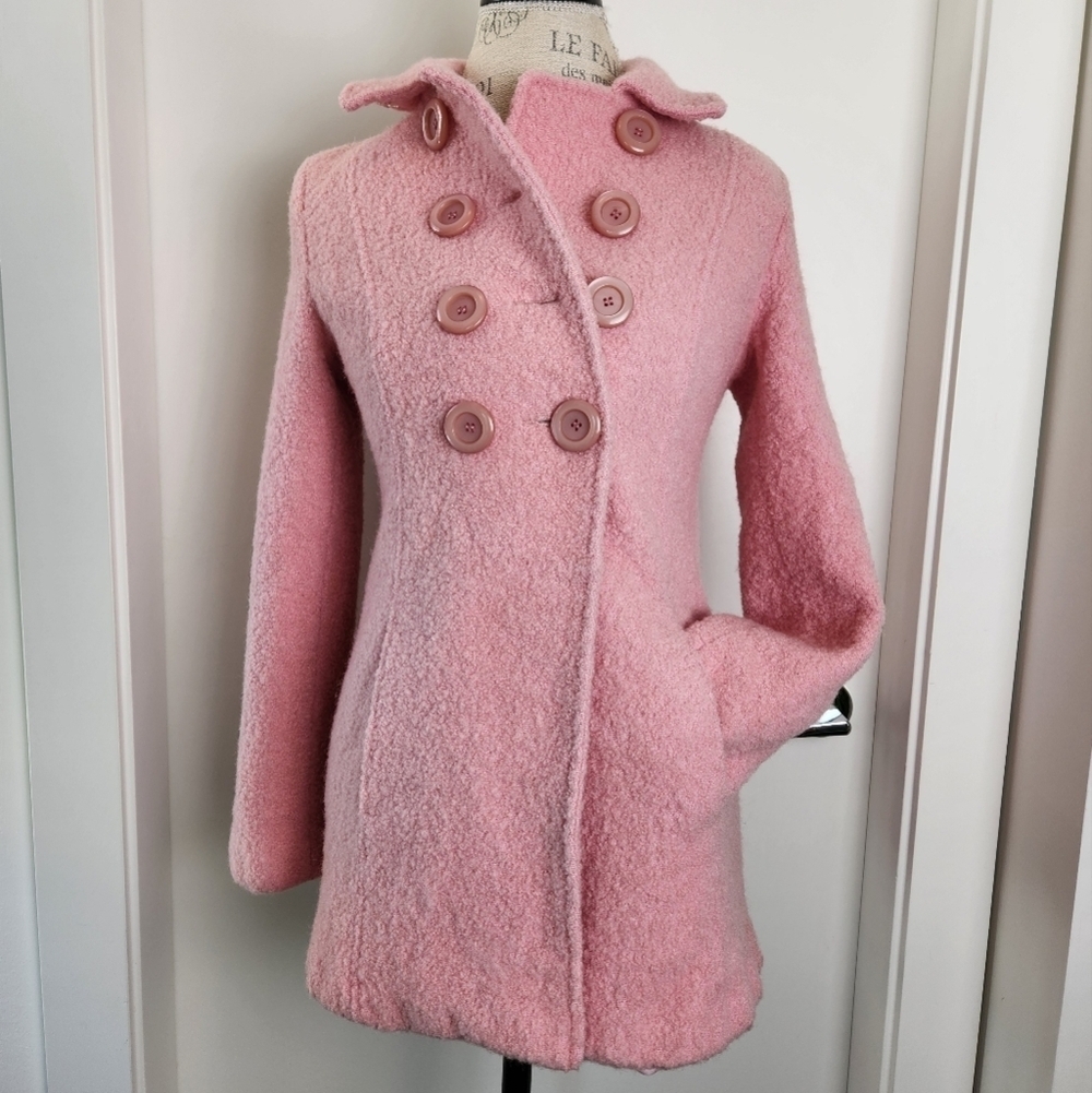 Vintage Pink Double Breasted Peacoat